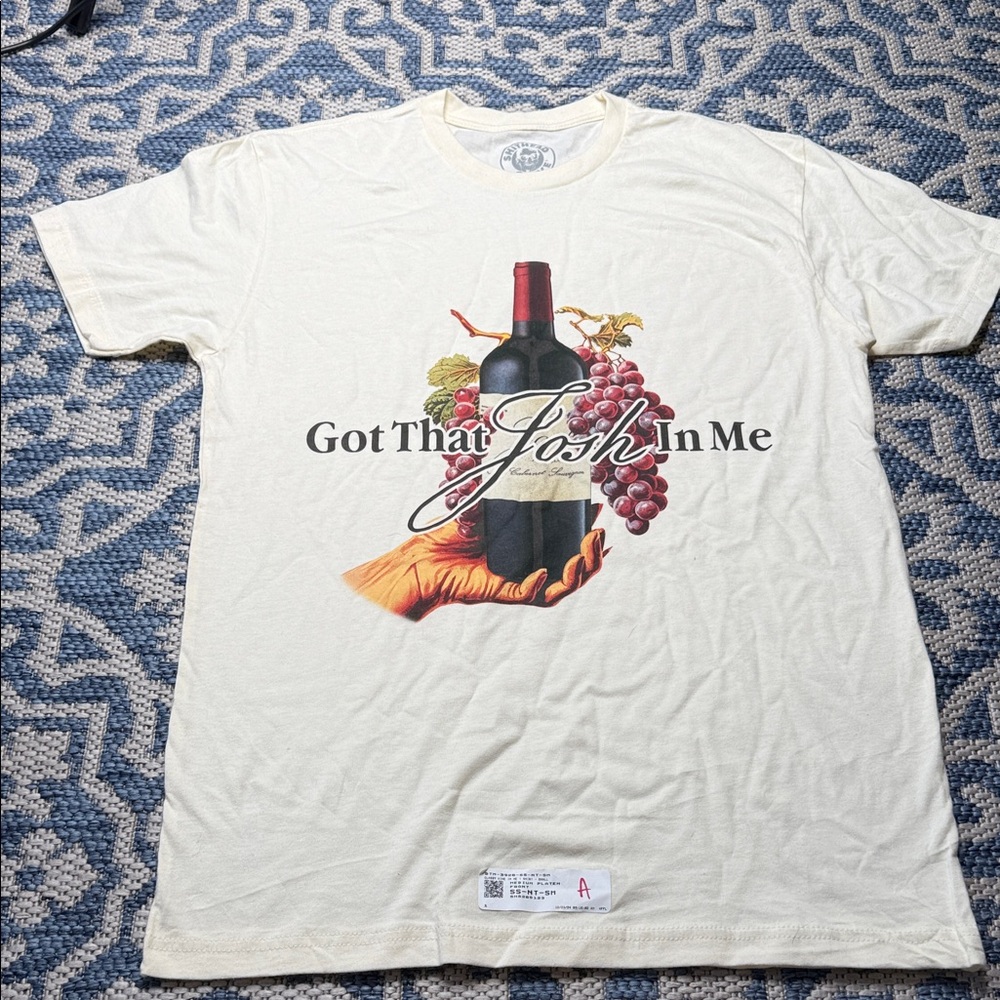 Cream Graphic T-Shirt Funny Wine Shirt